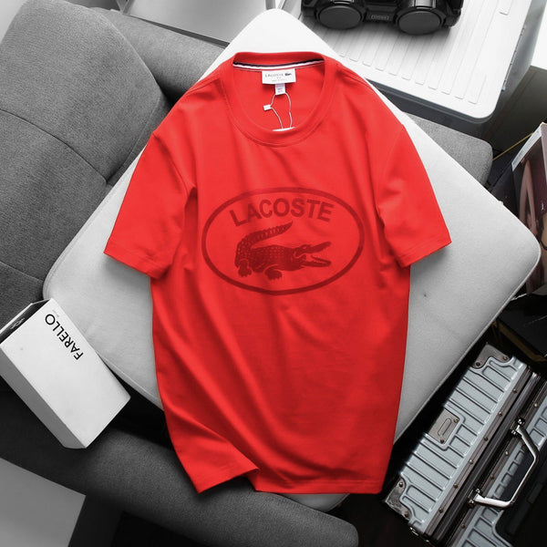 LACOSTE MEN'S TONE-ON-TONE BRANDED COTTON T-SHIRT